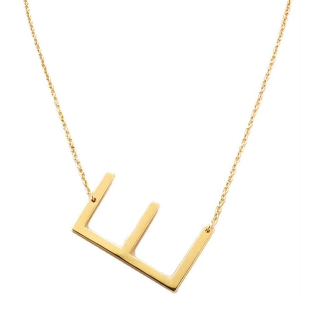 Nwt - Block Letter Large Necklace The Letter E 26$